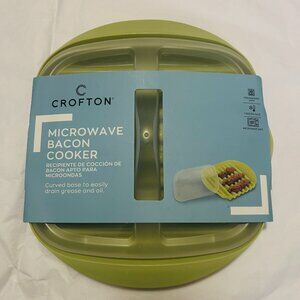 Crofton Microwave Bacon Cooker with Lid Curved base dishwasher safe New